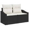 vidaXL Ensemble de canapé de jardin avec coussin 8 pcs Noir et Crème