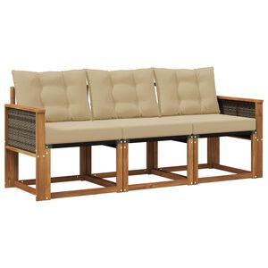 vidaXL Ensemble de canap&eacute;s d'ext&eacute;rieur 3 pcs Naturel et Beige