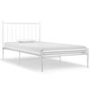 vidaXL Cadre de lit sans matelas blanc m&eacute;tal 90x200 cm