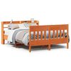 vidaXL Cadre de lit sans matelas cire marron 135x190cm bois pin massif