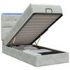 vidaXL Lit coffre avec matelas et LED Gris clair 100 x 200 cm Velours