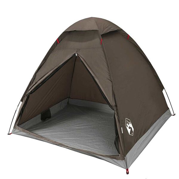 vidaXL Tente de camping &agrave; d&ocirc;me 2 personne marron imperm&eacute;able