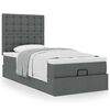 vidaXL Cadre de lit ottoman avec matelas gris foncé 90x190 cm tissu