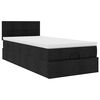 vidaXL Lit ottoman avec matelas noir 100x200 cm tissu