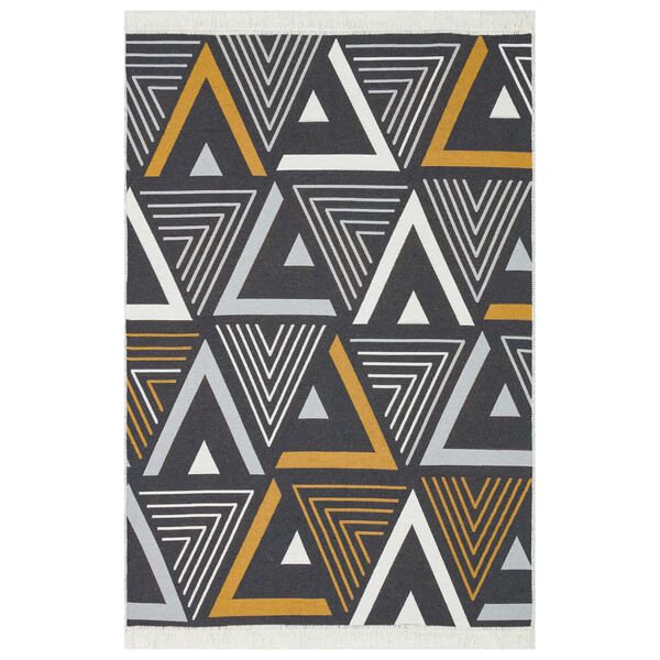 vidaXL Tapis Jaune et gris 160x230 cm Coton