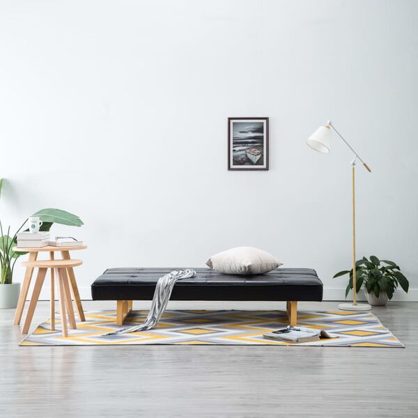 vidaXL Canapé-lit Similicuir Noir