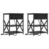 vidaXL Cabinet de chevet 2 pi&egrave;ces Ch&ecirc;ne noir 41 x 31 x 51 cm