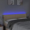 vidaXL T&ecirc;te de lit &agrave; LED Cr&egrave;me 144x5x78/88 cm Tissu