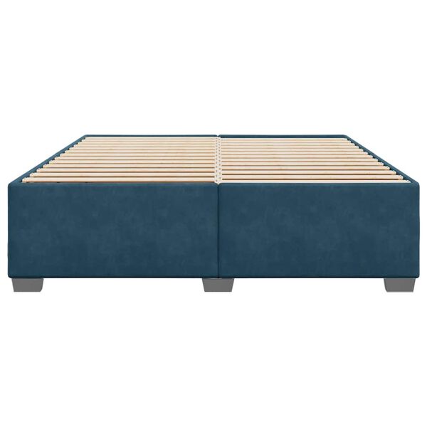 vidaXL Cadre de lit sans matelas bleu 200x200 cm velours