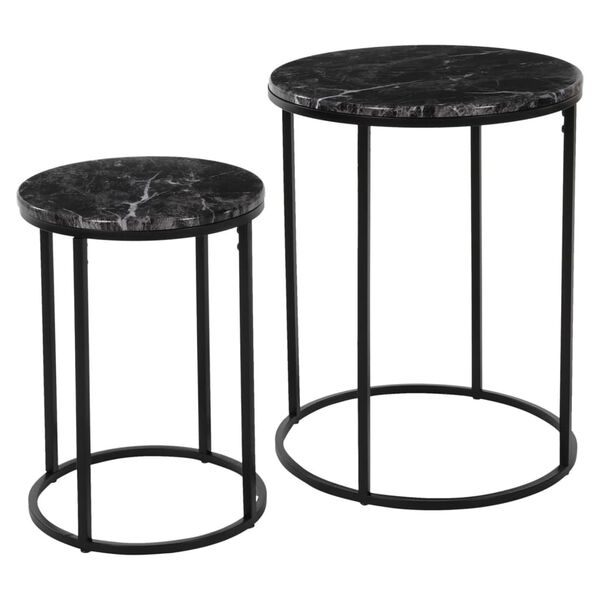 H&S Collection Ensemble de tables d'appoint 2 pcs noir