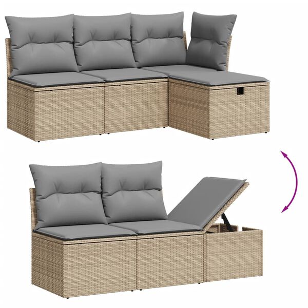 vidaXL Salon de jardin 6 pcs avec coussins gris résine tressée