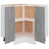 vidaXL Armoire d'angle basse "Lyon" Gris béton 75,5 x 75,5 x 81,5 cm Bois d'ingénierie
