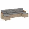 vidaXL Salon de jardin avec coussins 7 pcs beige r&eacute;sine tress&eacute;e