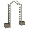 vidaXL Pergola de jardin avec jardini&egrave;re Gris Bois pin massif