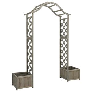 vidaXL Pergola de jardin avec jardini&egrave;re Gris Bois pin massif