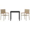 vidaXL Ensemble de salle &agrave; manger pour jardin 3 pcs Beige polyrotin