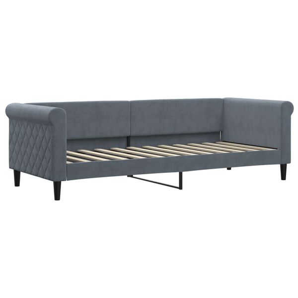 vidaXL Lit de repos gris fonc&eacute; 80x200 cm velours