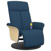vidaXL Fauteuil inclinable de massage avec repose-pieds bleu tissu