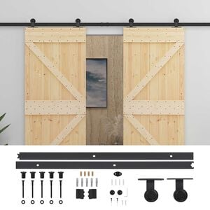 vidaXL Porte coulissante 2 pc 90 x 210 cm Bois de pin massif