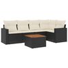 vidaXL Salon de jardin 6 pcs avec coussins noir r&eacute;sine tress&eacute;e