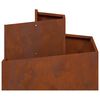 vidaXL Cache-pot de jardin Marron 60 x 60 x 50 cm Acier patin&eacute;