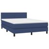 vidaXL Sommier &agrave; lattes de lit avec matelas Bleu 140x190 cm Tissu