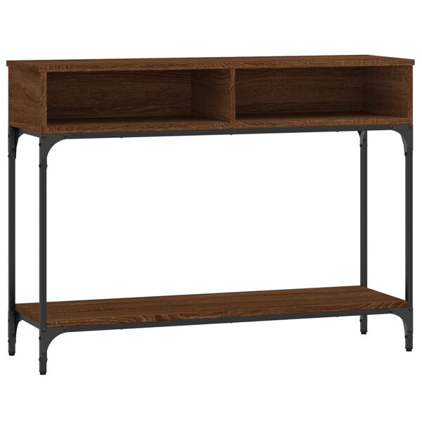 vidaXL Table console ch&ecirc;ne marron 100x30,5x75 cm bois d'ing&eacute;nierie
