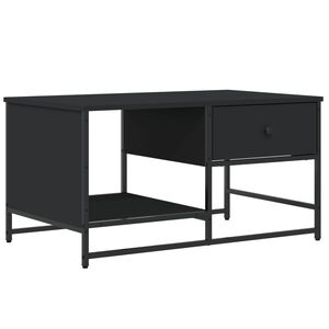 vidaXL Table basse noir 85,5x51x45 cm bois d'ing&eacute;nierie