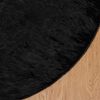 vidaXL Tapis en fausse Tafalla Noir &Oslash; 80 cm Polyester