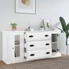 vidaXL Buffets 3 pcs blanc brillant bois d'ing&eacute;nierie