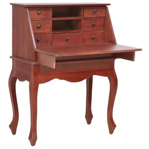 vidaXL Bureau secr&eacute;taire Marron 78x42x103 cm Bois d'acajou massif