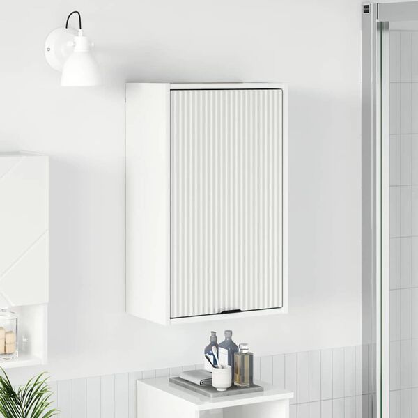vidaXL Cabinet de salle de bain Blanc brillant 39 x 23,5 x 65 cm