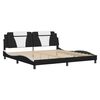vidaXL Cadre de lit Viana sans matelas noir et blanc 200x200 cm similicuir