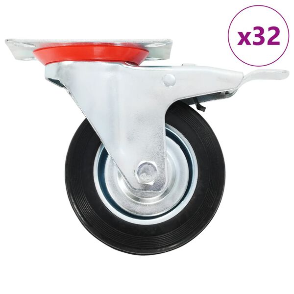 vidaXL 32 pcs Roulettes pivotantes 100 mm