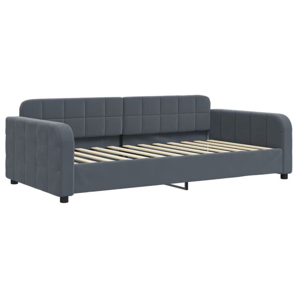 vidaXL Lit de repos sans matelas gris fonc&eacute; 90x200 cm velours