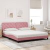 vidaXL Lit avec matelas rose 180x200 cm velours
