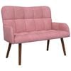 vidaXL Sofa 2 places Rose 115 x 61 x 87 cm Velours (V)