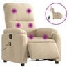 vidaXL Fauteuil inclinable de massage &eacute;lectrique cr&egrave;me