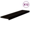 vidaXL Marches d'escalier 12 pcs brun-noir 100x25x2 cm ch&ecirc;ne massif