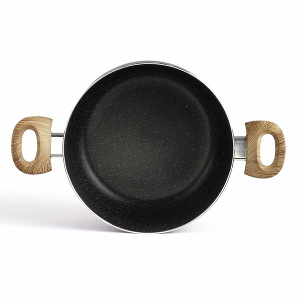 Livoo Casserole Aspect pierre et bois 24 cm 4 L Aluminium