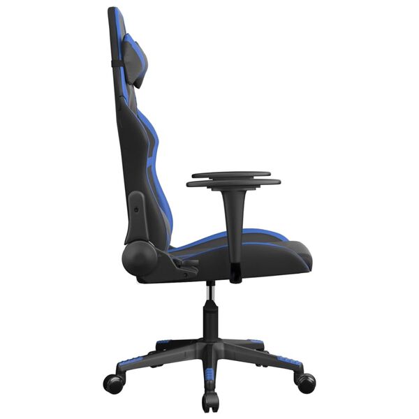 vidaXL Chaise de jeu Noir et bleu Similicuir