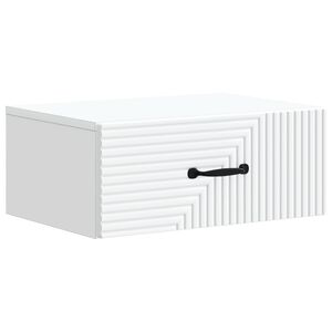 vidaXL Cabinet de chevet mural avec tiroir Blanc 49 x 34,5 x 20 cm