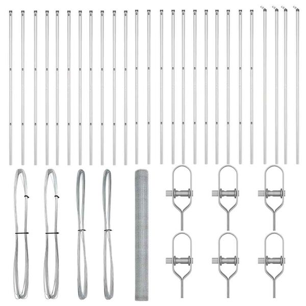 vidaXL Poteau de cl&ocirc;ture. Argent&eacute; 50 x 1,5 m (maillage de 25 mm) Acier