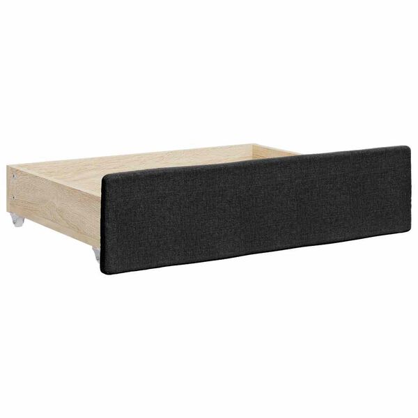 vidaXL Tiroirs de lit 2 pcs noir bois d'ingénierie et tissu