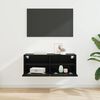 vidaXL Meuble TV mural Chêne noir 80 x 30 x 30 cm Bois d'ingénierie