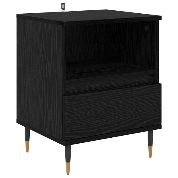 vidaXL Cabinet de chevet Ch&ecirc;ne noir 40 x 35 x 50 cm Bois d'ing&eacute;nierie