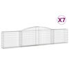 vidaXL Paniers &agrave; gabions arqu&eacute;s 7 pcs 400x30x80/100 cm Fer galvanis&eacute;