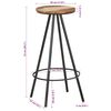 vidaXL Tabourets de bar lot de 4 bois massif de r&eacute;cup&eacute;ration