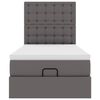 VidaXL Cadre de lit ottoman avec matelas gris 80x200 cm similicuir