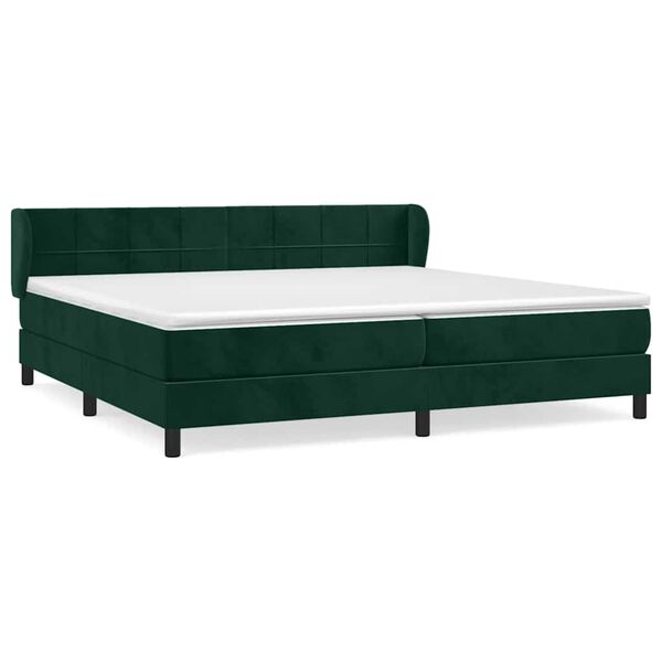 vidaXL Sommier &agrave; lattes de lit et matelas Vert fonc&eacute; 200x200cm Velours